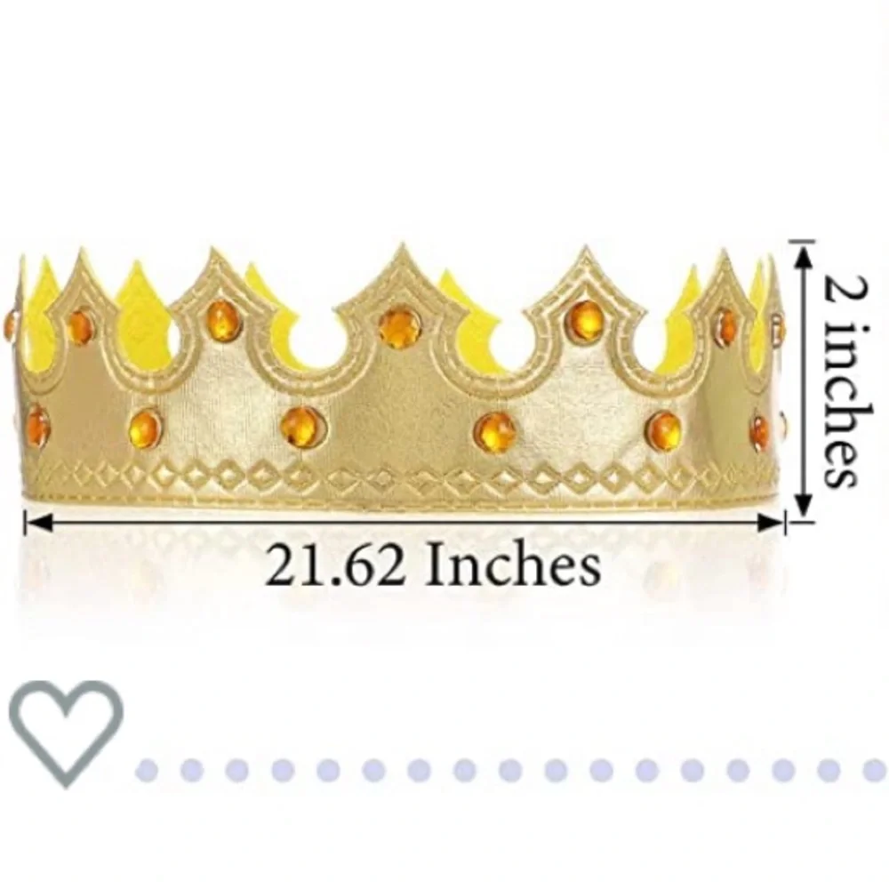 Adult & Youth Unisex Gild Cloth & Regal Rhinestone Crowns For Kings & Queens